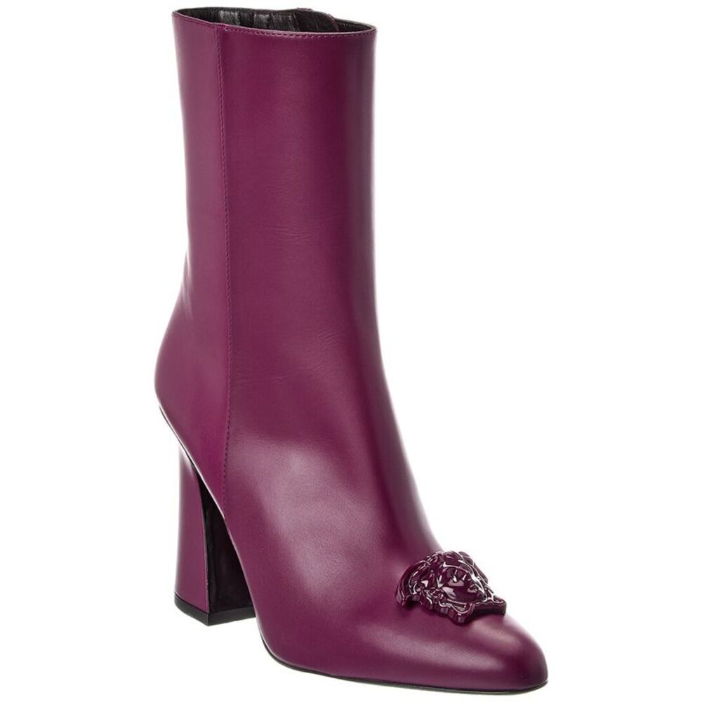 Versace Medusa Leather Boot, Purple